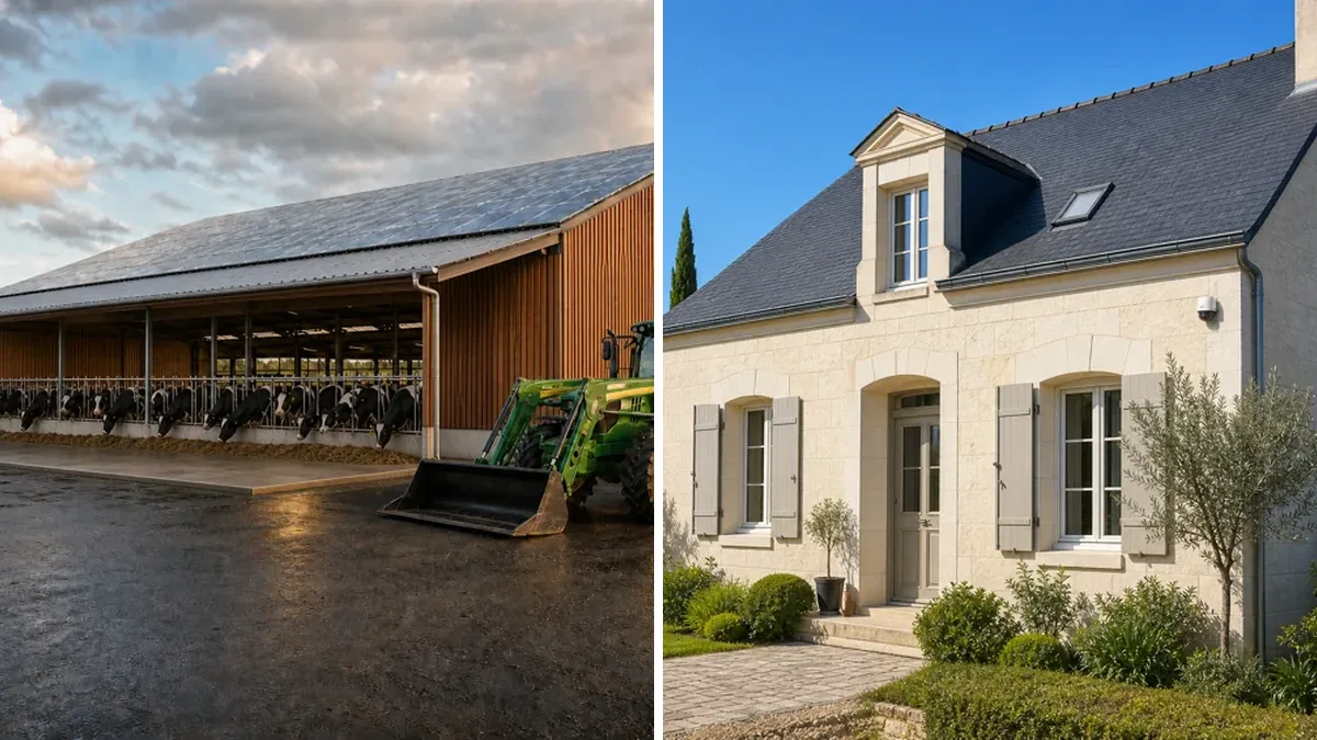 Ferme ou dépôt, et maison : une seule installation